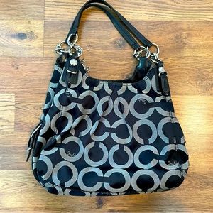 Black and Grey two strap Coach Purse